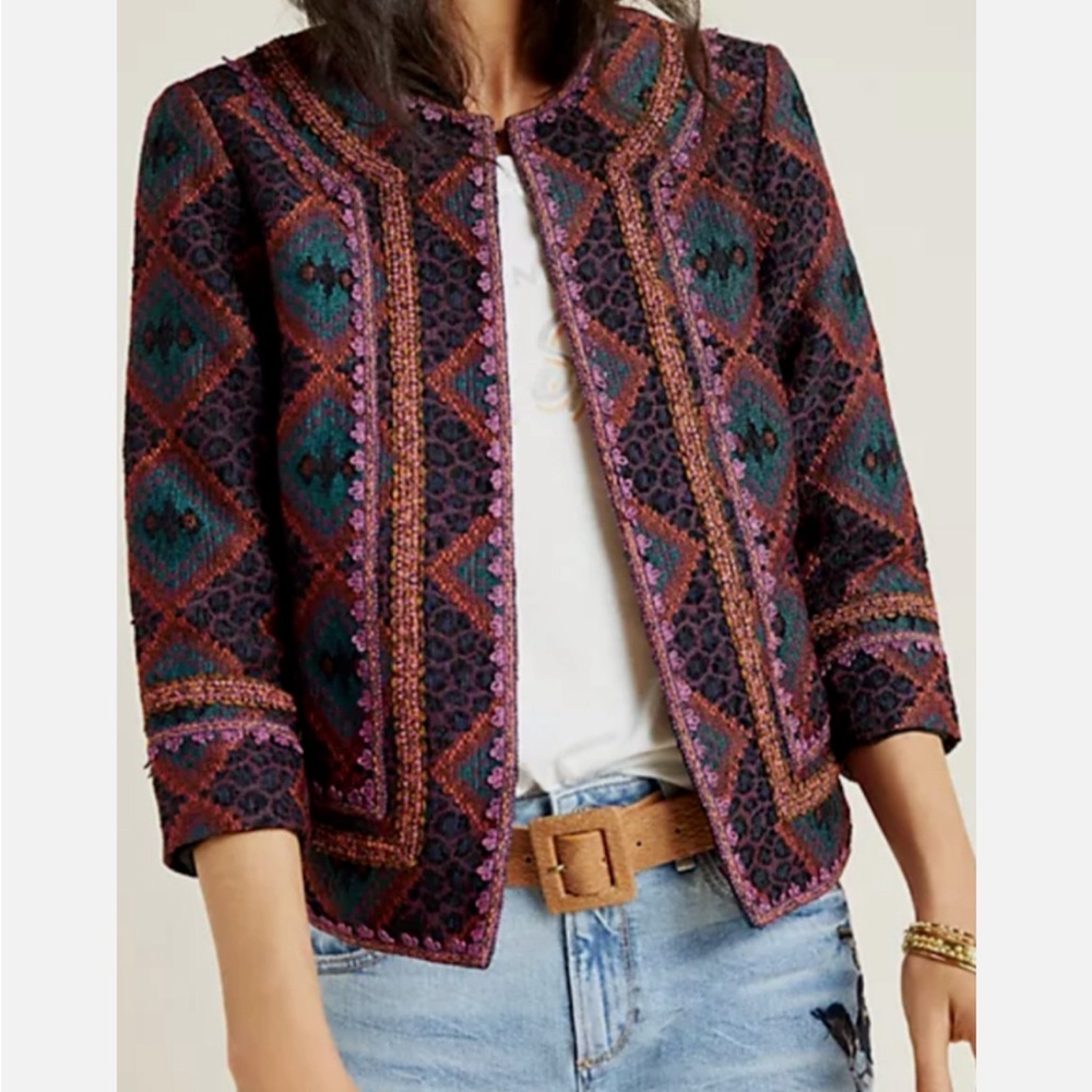 Sui by Anna Sui Blazer Jacket XL Maribel Embroidered